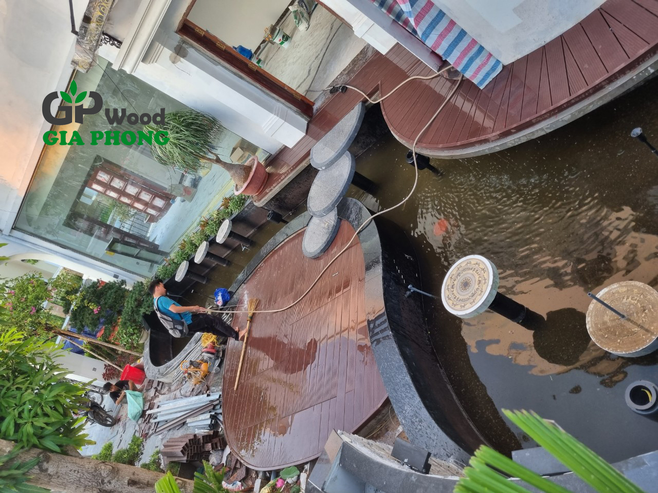 sàn gỗ nhựa ngoài trời an khánh 