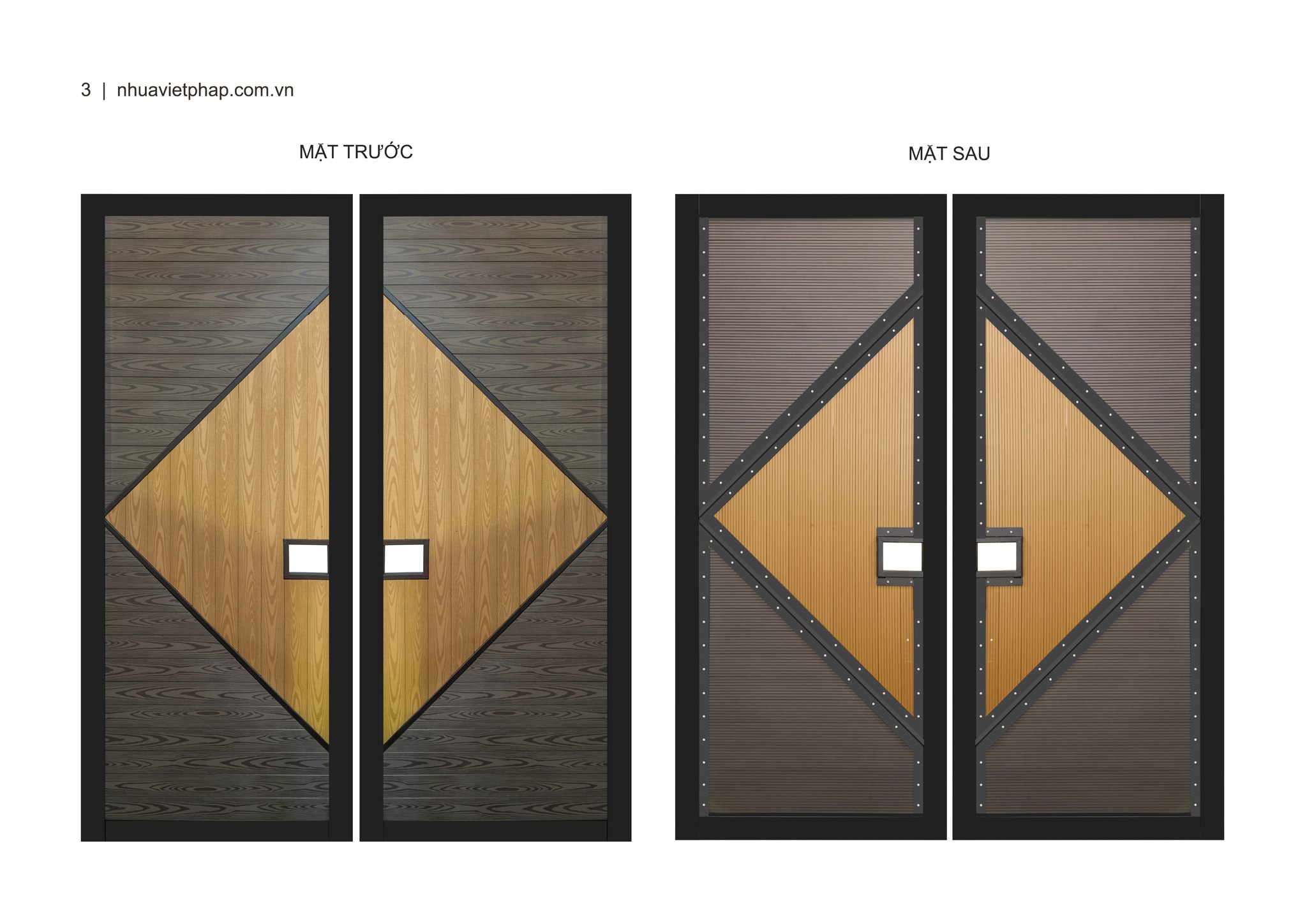 Cổng gỗ nhựa ngoài trời 2023 mẫu số 4