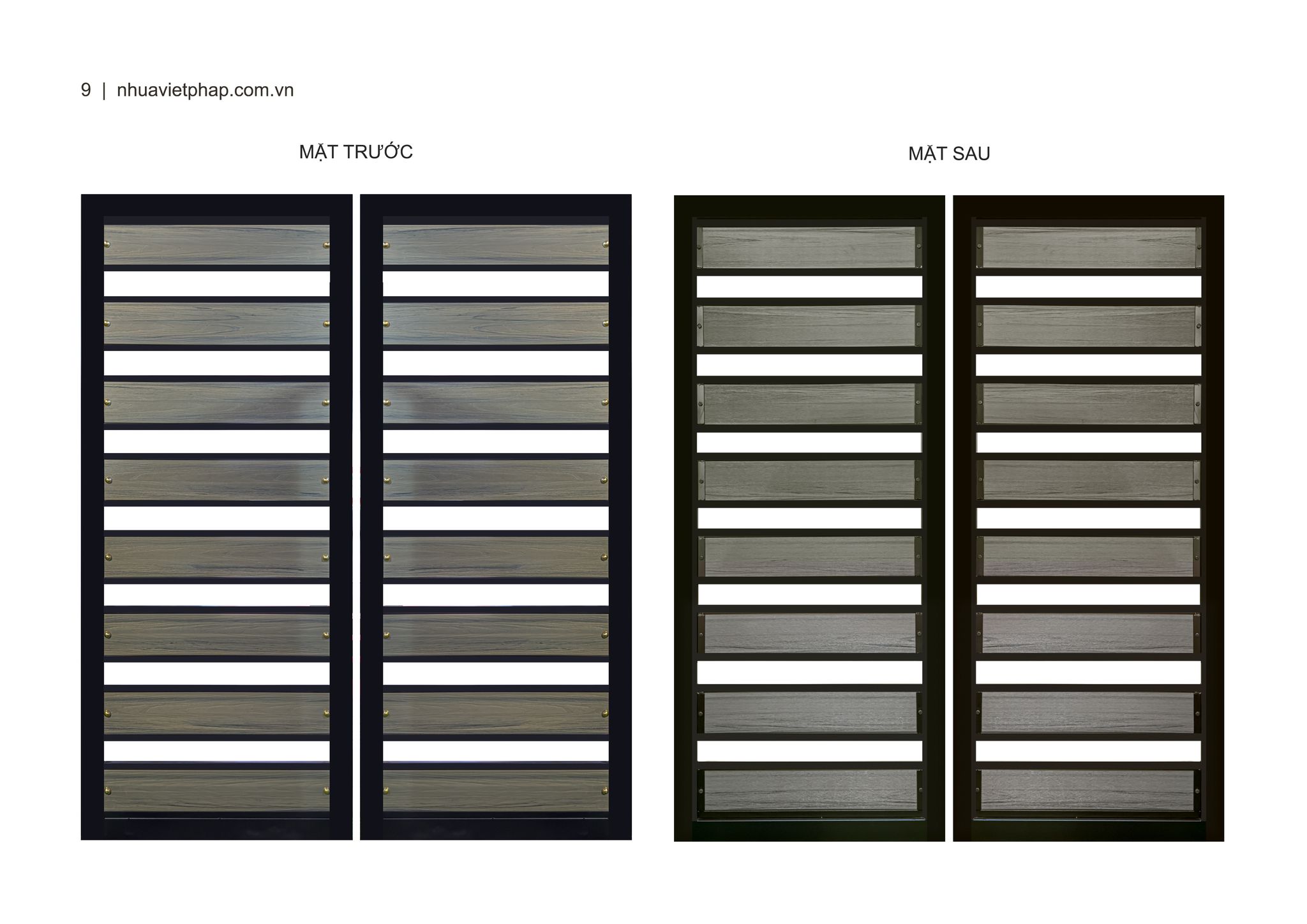 Cổng gỗ nhựa ngoài trời 2023 mẫu số 4