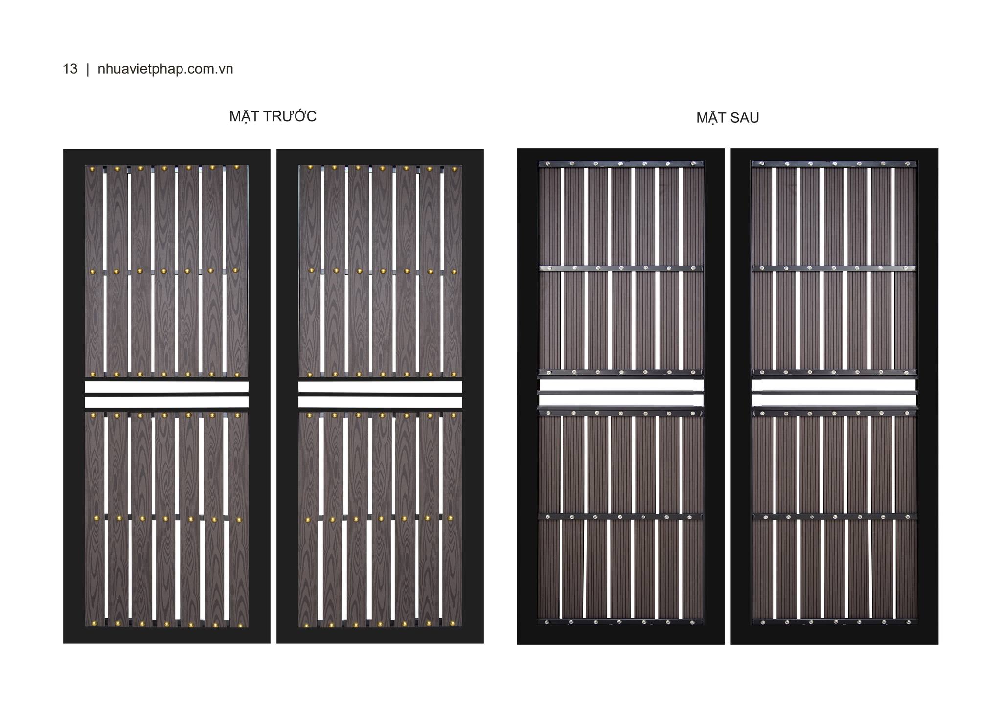 Cổng gỗ nhựa ngoài trời 2023 mẫu số 6