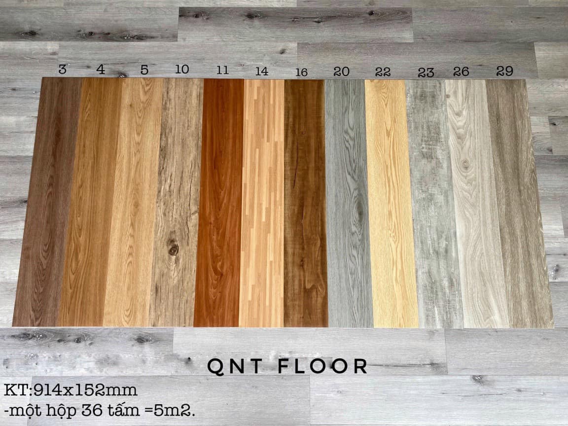 mã màu sàn nhựa bóc dán 2mm