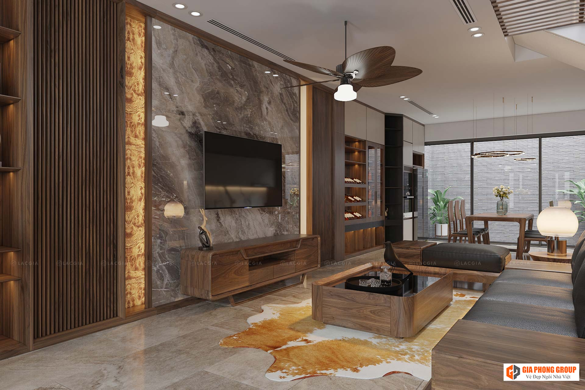 tấm nhựa ốp tường cho phòng khách 