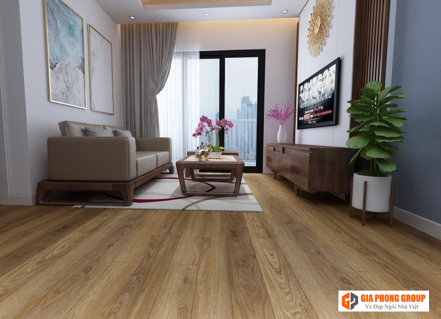 sàn hèm khóa cho không gian phòng khách