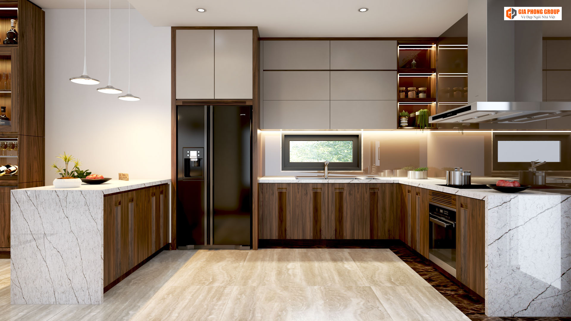 tấm ốp tường trang trí phòng bếp hiện đại 