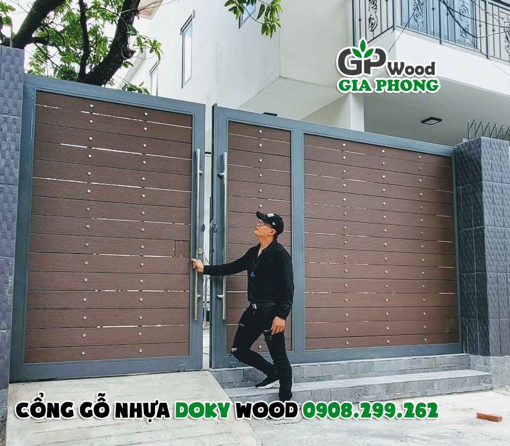 cổng gỗ nhựa đẹp 2024