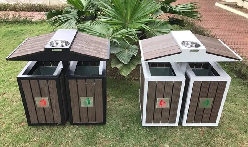 thùng rác gỗ nhựa