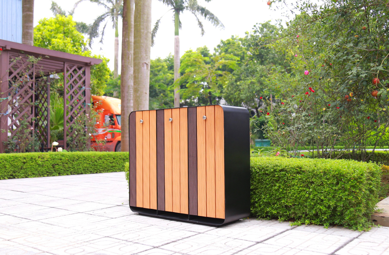 thùng rác gỗ nhựa